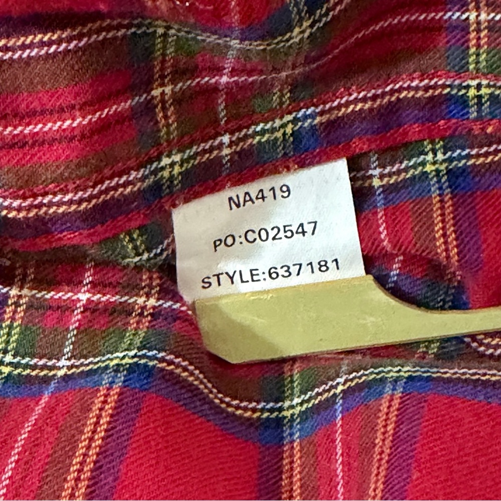 Vintage Chaps Ralph Lauren Men’s XL Red Tartan Plaid Button Down Dress Shirt - Picture 7 of 12